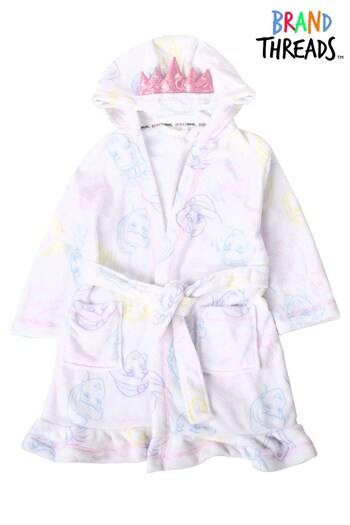 Brand Threads White Disney Princess Fleece Dressing Gown (P69175) | £24