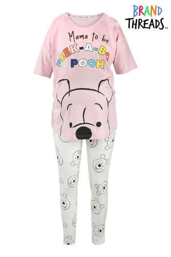 Brand Threads Pink Disney Winnie The Pooh Maternity Pyjamas (P69188) | £24