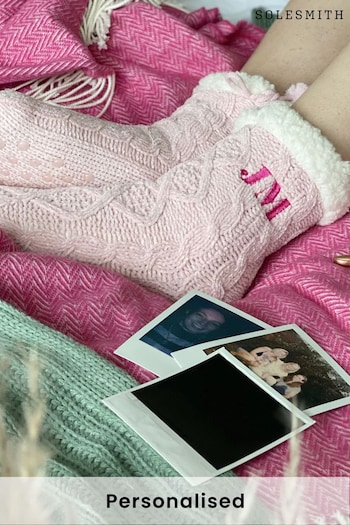 Personalised Super Soft Slipper Socks by Solesmith (P69244) | £25