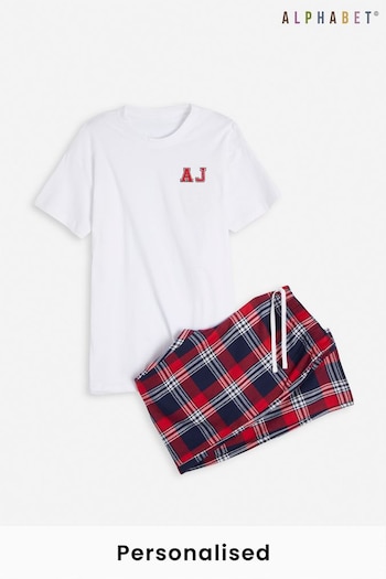 Personalised Ladies Monogrammed Tartan Pyjamas  by Alphabet (P70029) | £30