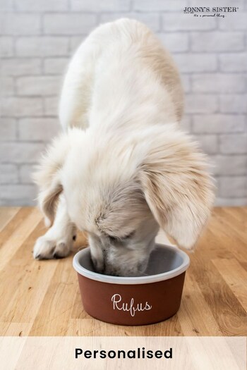 Personalised Small Stoneware Dog Bowl by Jonny's Sister (P70055) | £35