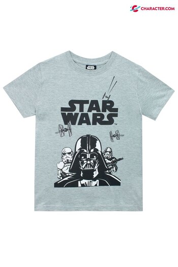 Character Grey Star Wars Short Sleeved T-Shirt (P70083) | £13