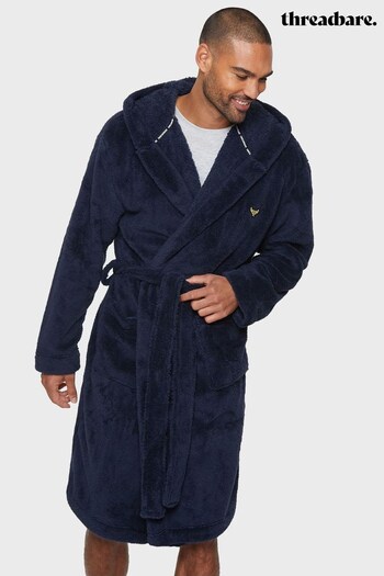 Threadbare Blue Cosy Hooded Dressing Gown (P70580) | £34