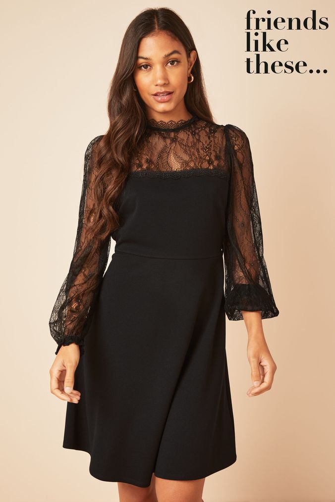 Missguided Harriet Eye Lash Lace Bodycon Dress Black, $60 | Missguided |  Lookastic