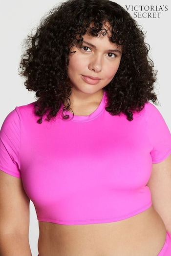 Victoria's Secret PINK Pink Berry Micro Fit Stretch Cropped T-Shirt (P70890) | £20