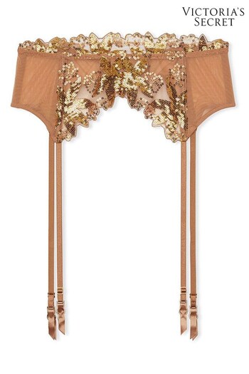 Victoria's Secret Gold Embroidered Suspenders (P71341) | £45