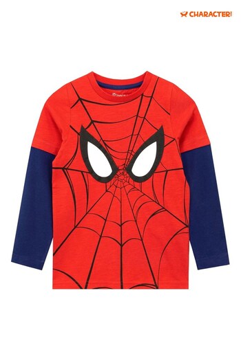 Character Red Spiderman Spiderman Long Sleeve Top (P71444) | £11 - £13