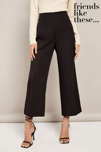 Friends Like These Black Wide Leg Tailored Trousers (P71545) | £32