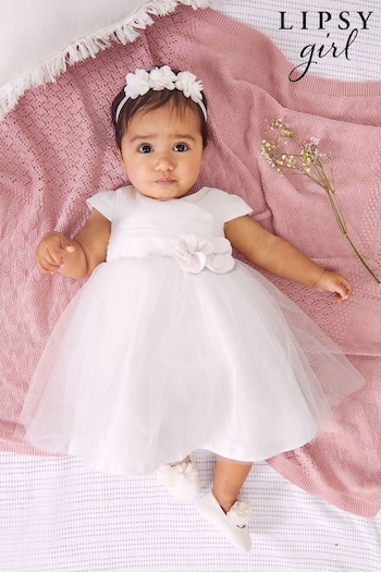 Lipsy Ivory Baby Tulle Occasion Dress (P71568) | £38 - £40