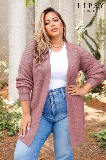 Lipsy Rose Curve Mixed Cable Knit Cardigan (P71601) | £40