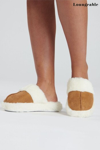 Loungeable Brown Fluffy Slippers (P71896) | £24
