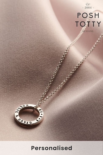 Personalised Mini Quote Circle Necklace by Posh Totty Designs (P72373) | £33