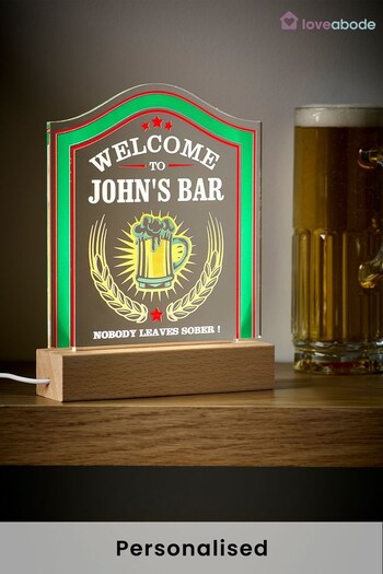 Personalised LED Welcome Bar Light by Loveabode (P72412) | £22