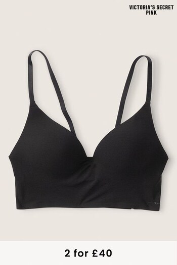 Victoria's Secret PINK Pure Black Smooth Non Wired Push Up Bralette (P72645) | £26