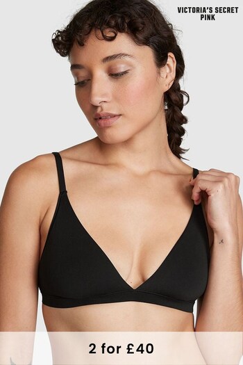 Victoria's Secret PINK Black Triangle Stretch Bralette (P72971) | £26