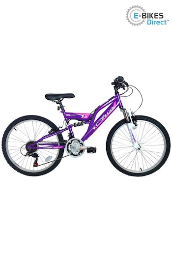 E-Bikes Direct Purple DRB Chic Junior Girls 24In Full Suspension Mountain Bike (P73292) | £229