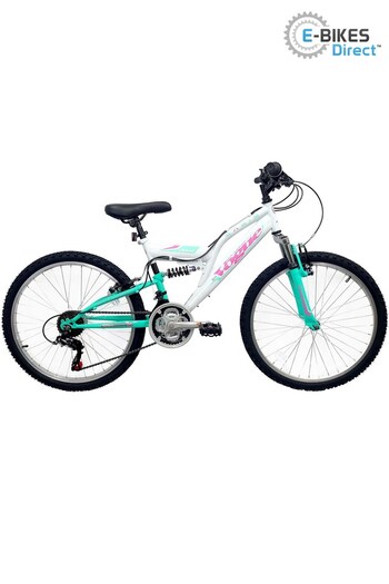 E-Bikes Direct White Basis Vogue Junior Girls 24In Full Suspension Mountain Bike (P73298) | £250