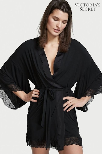 Victoria's Secret Black Modal Lace Robe (P73359) | £55
