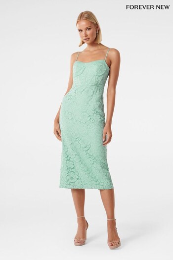 Forever New Sage Green Gracie Lace Corset Bodycon Dress (P73567) | £120
