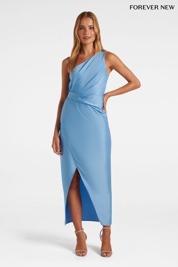 Forever New Light Blue Petite Melissa Petite One Shoulder Dress (P73713) | £110