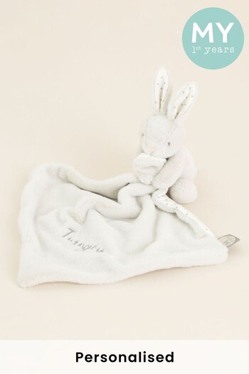 Personalised Grey Bunny Comforter by My 1st Years (P74026) | £22