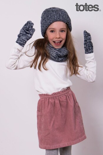 Totes can Blue Girls Knitted Hat, Glove and Snood Set (P74068) | £25