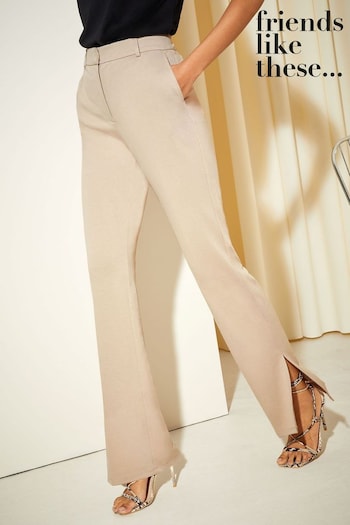 Friends Like These Camel Petite Jersey Kickflare Smart Tailored Trousers (P74379) | £32