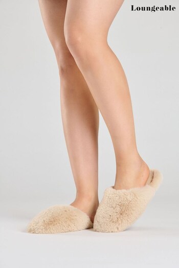 Loungeable Neutral Square Toe Slim Mule Slippers (P74383) | £18