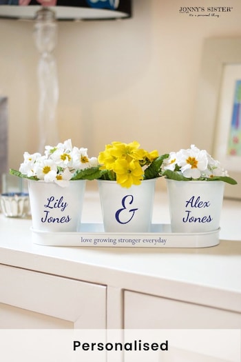Personalised Plant Pots & Tray by Jonny's Sister (P74571) | £28