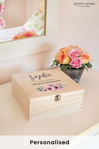 Personalised Wooden 'Will you be my bridesmaid?' Box by Jonny's Sister (P74575) | £39