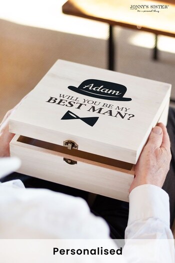 Personalised Wooden 'Will you be my best man?' Box by Jonny's Sister (P74576) | £39