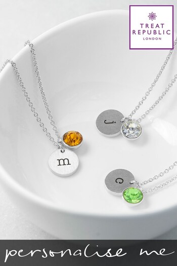 Personalised Monogram Birthstone Crystal and Disc by Treat Republic (P74659) | £30