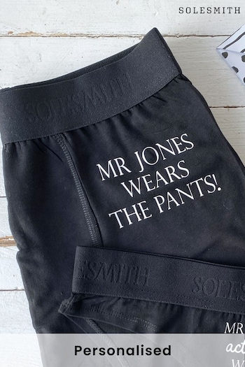 Personalised Who Wears the Pants Men's Underwear by Solesmith (P74881) | £19