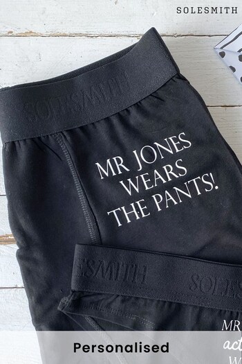 Personalised Who Wears the Pants Men's Underwear by Solesmith (P74881) | £19
