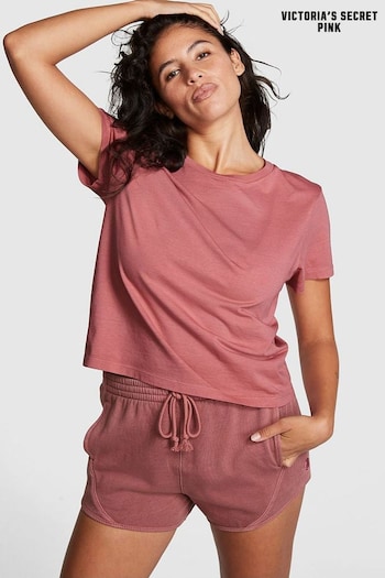 Victoria's Secret PINK Soft Begonia Pink Short Sleeve Dreamer T-Shirt (P75105) | £20
