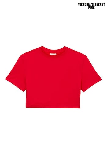 Victoria's Secret PINK Red Pepper Super Soft Micro Fit Stretch Cropped T-Shirt (P75123) | £20