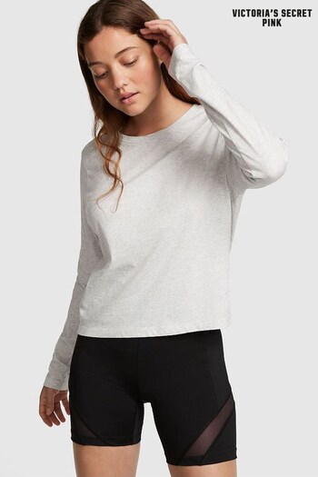 Victoria's Secret PINK Heather Grey Long Sleeve Dreamer T-Shirt (P75128) | £26