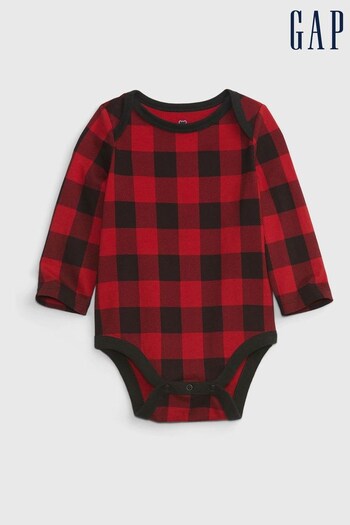 Gap Red Graphic Long Sleeve Baby Bodysuit (P75493) | £8
