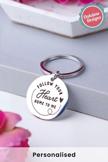 Personalised Follow Your Heart Home Keyring by Oakdene Designs (P75649) | £10