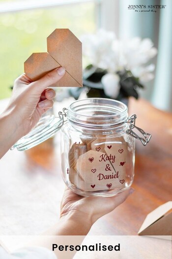 Personalised Date Night Jar with Origami Hearts by Jonny's Sister (P75660) | £34