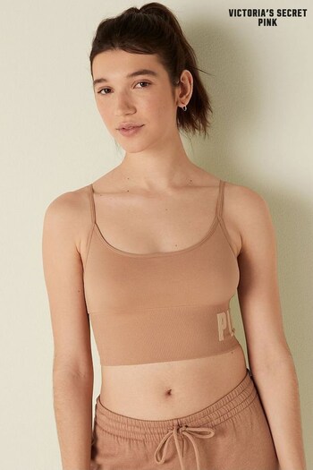 Victoria's Secret PINK Mocha Latte Nude Seamless Lightly Lined Low Impact Sports Bra (P75847) | £20