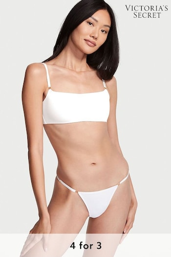Victoria's Secret White Smooth Thong Adjustable String Bikini Knickers (P75867) | £14
