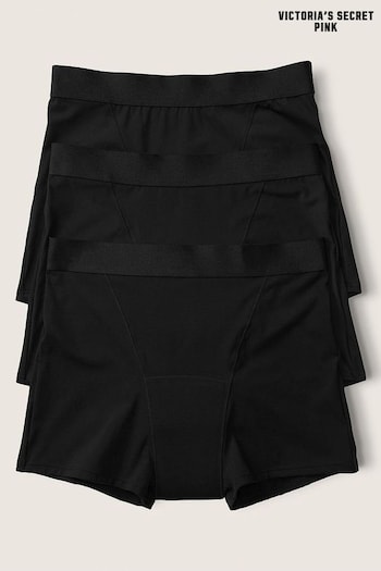 Victoria's Secret PINK Black Short Period Pant Knickers 3 Pack (P76110) | £49