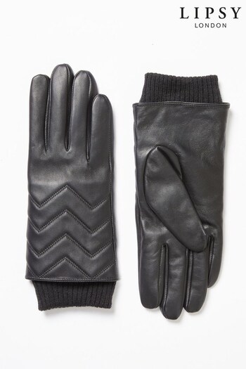 Lipsy Black Quilted Leather Glove (P76740) | £24