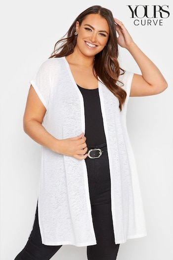 Yours Curve White Short Sleeve Cardigan (P77303) | £20
