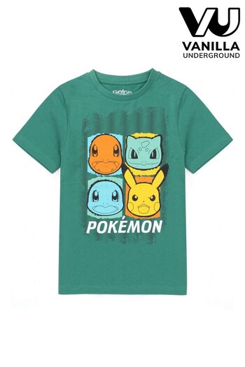 Vanilla Underground Kid Green Pokemon T-Shirt (P77710) | £14