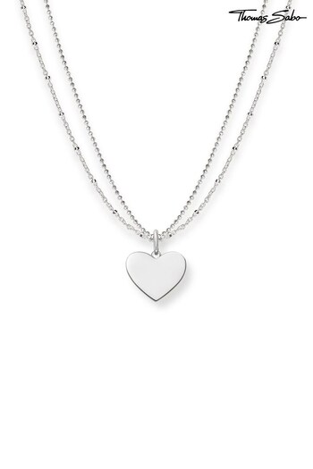 Thomas Sabo Silver Classic Double Chain Silver Heart Pendant Necklace (P77784) | £109