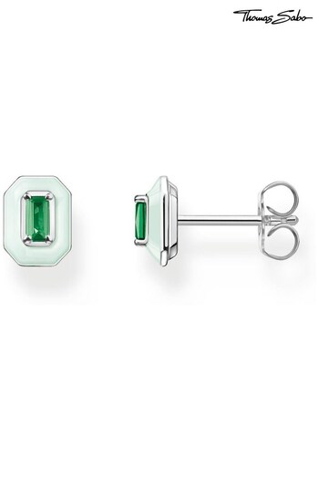 Thomas Sabo Green Ear Studs With Green Stone Silver (P77827) | £79