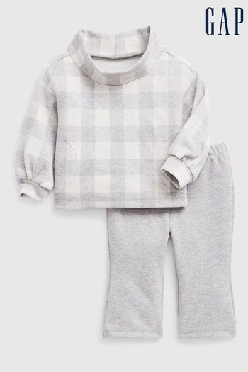 Gap Grey Cosy Check Jeans-Shorts Outfit Set (P77830) | £30