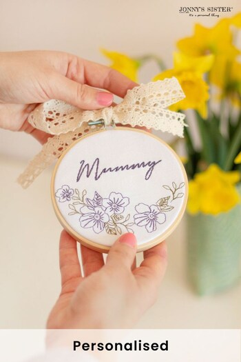 Personalised Floral Embroidery Hoop  by Jonny's Sister (P79216) | £22 - £24